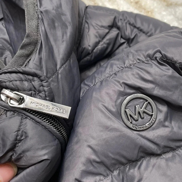 Michael Michael Kors Packable Down Fill Long Jacket Parka Gray Small - Picture 4 of 11